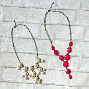 Two Retro Y2K Bubble necklaces, pink and pearls